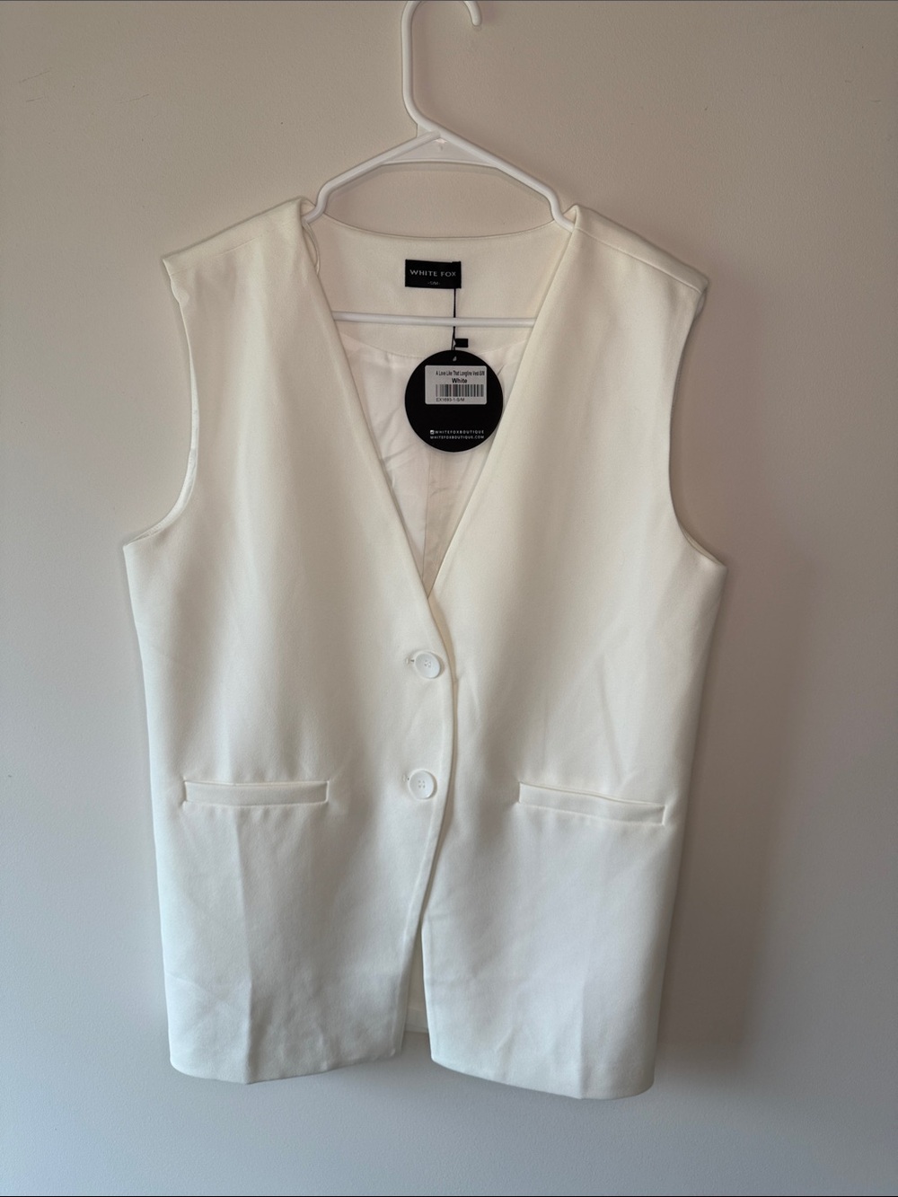 White Fox Oversized Vest